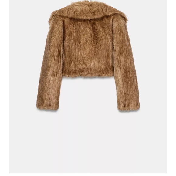 Zara ZW COLLECTION FAUX FUR CROPPED JACKET - Picture 4 of 5